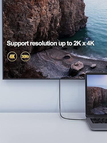 Miniatura 10 de CableCreation Cable DisplayPort a HDMI activo 4K de 6 pies, DP a HDMI DP 1.2 4K x 2K y cable de monitor de audiovideo 3D, compatible con múltiples