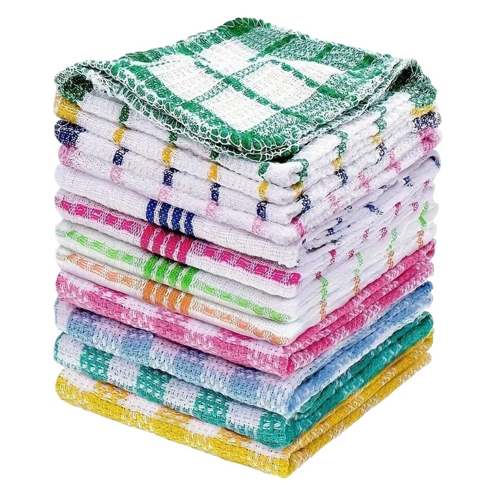 WJIAYAO Checkered Tea Towels Kitchen Dish Cloths Cloth