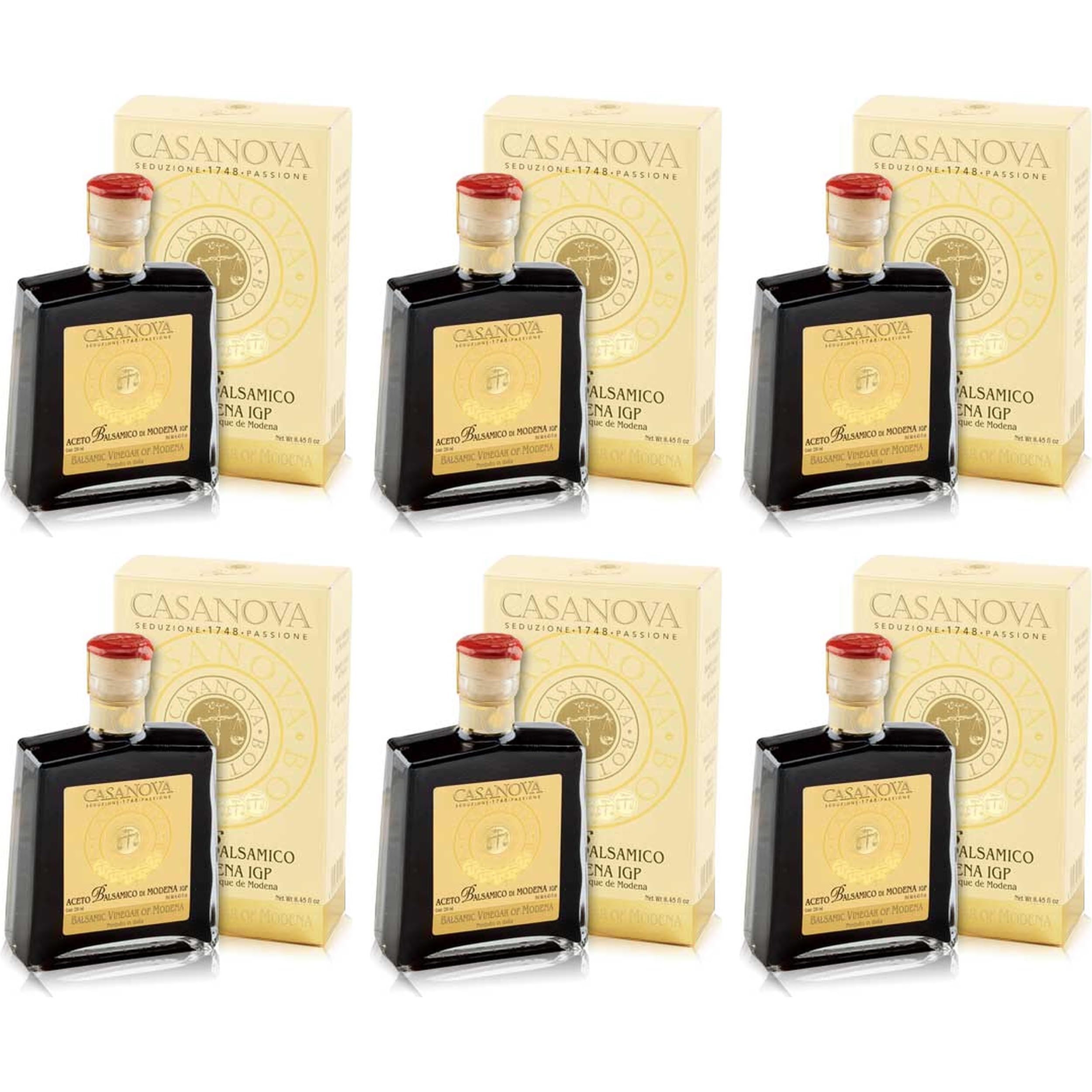 CASANOVA Balsamessig aus Modena IGP Serie 10 Italien inkl. FeinWert E-Book (6 x 250 ml)