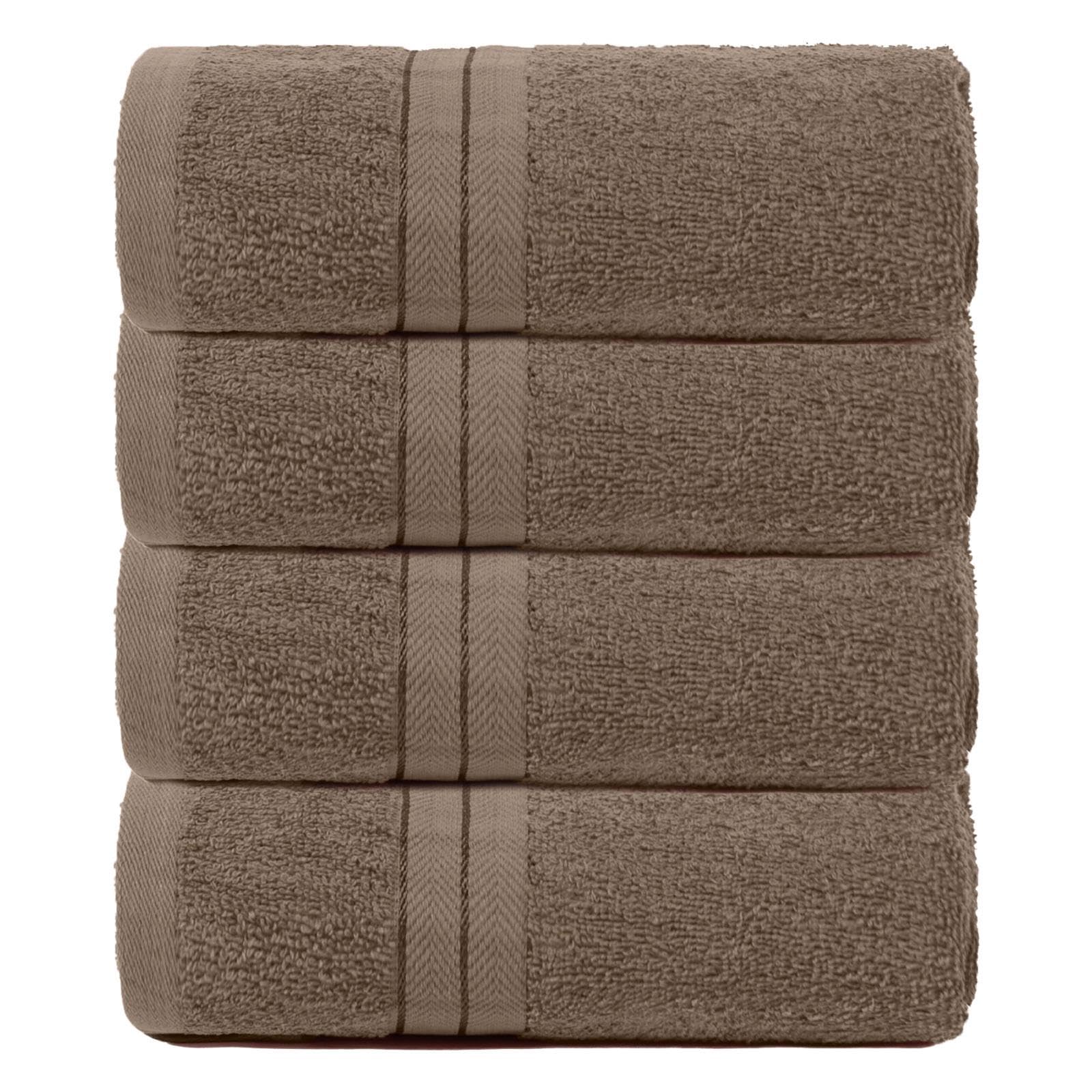 Brentfords Mocha Hand Towels For Bathroom Light Brown, 100% Cotton Hand Towels Ultra Soft Feel High Absorbency Household Essentials Small Towels Everyday Use, 4 Piece