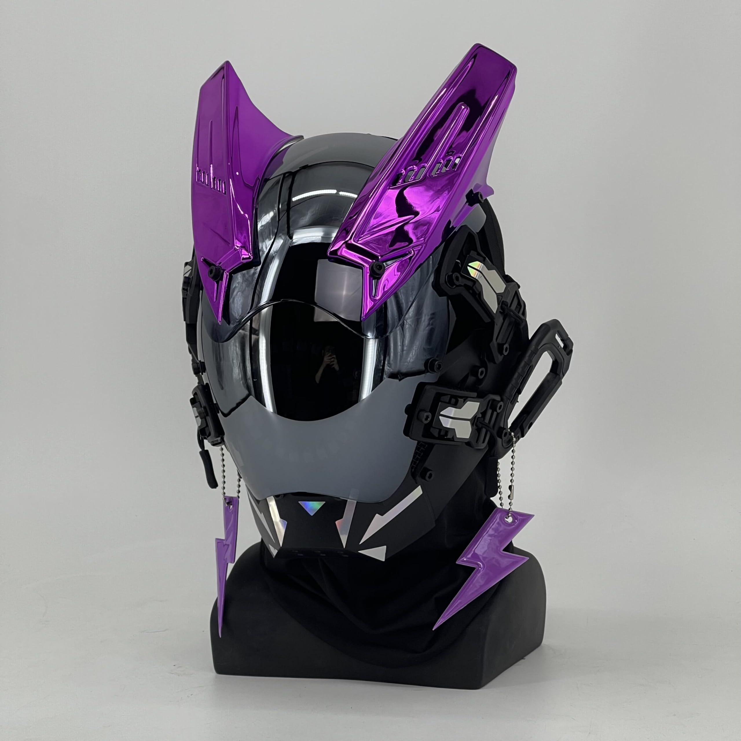 NULA LED Halloween Costume Cosplay Mask, For Cyberpunk Mask Futuristic Punk Mask Techwear Mask Helmet Mask for Adult Men Music Festival Party