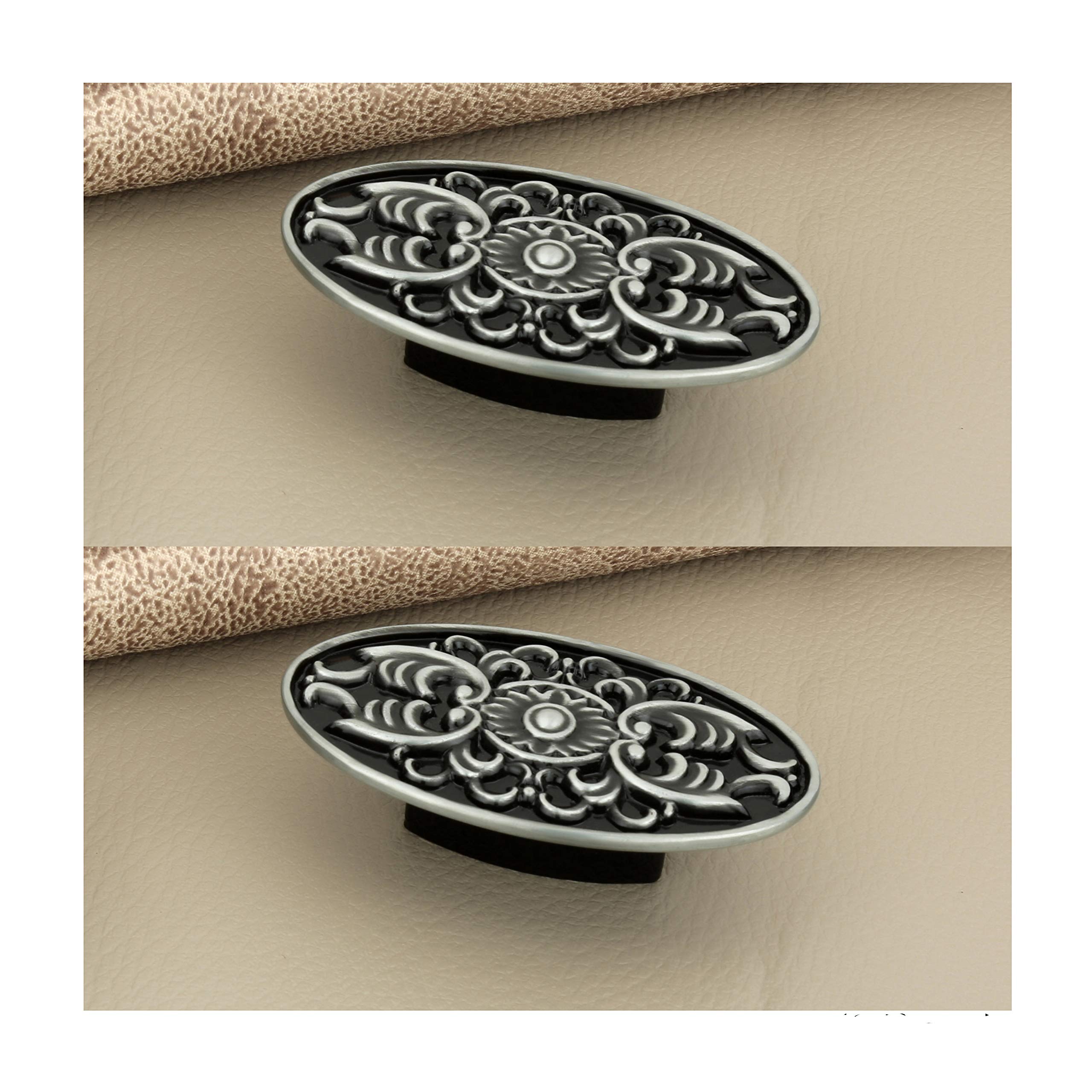 indeed Oval Shape knob Antique Cabinet Drawers/Wardrobe/Kitchen Door Pull Handle Knobs (Pack of 2) (Silver Antique) (B084FFBL2T) Amazon Price History, Amazon Price Tracker
