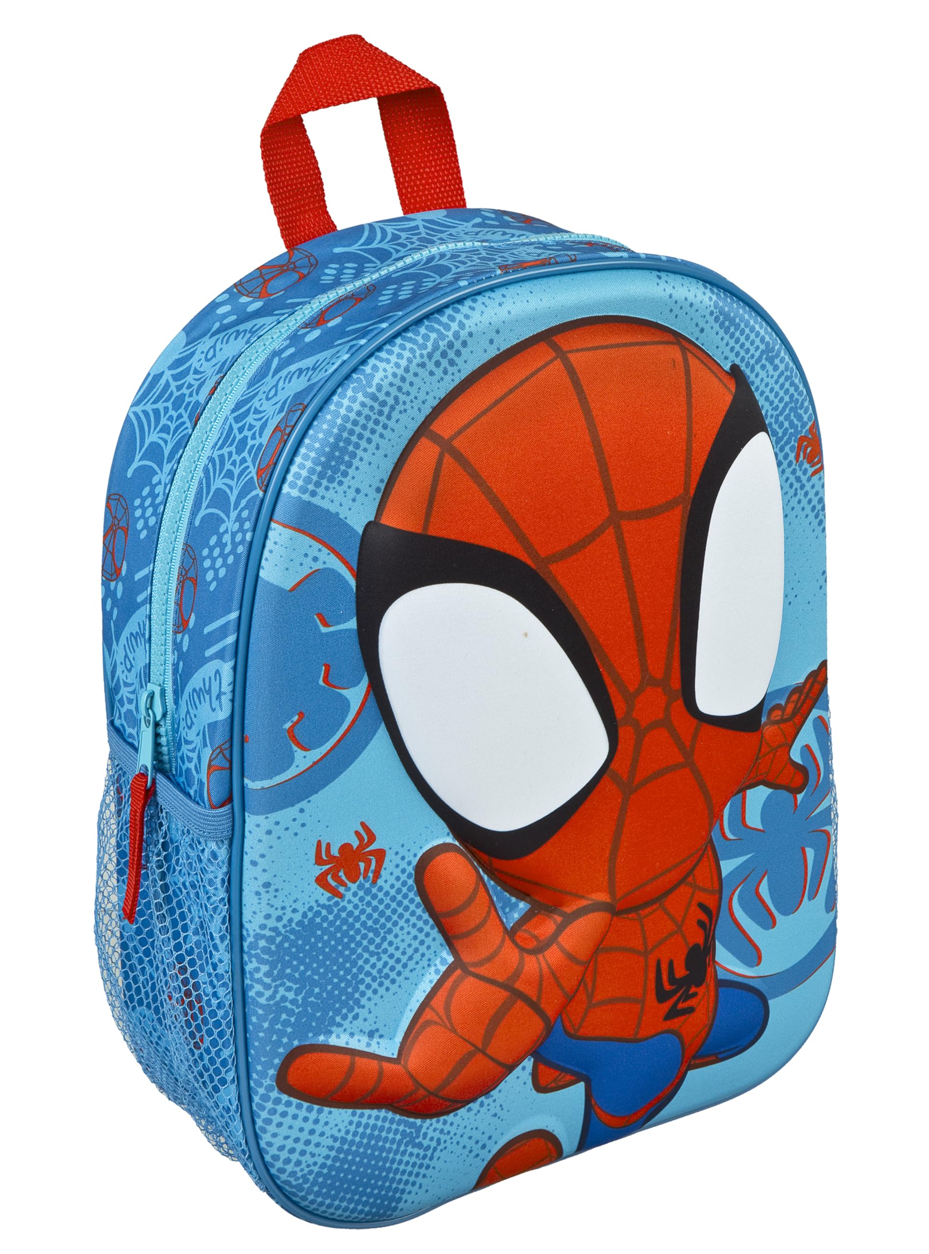 Undercover - Zaino 3D di Spidey - Zaino per bambini con motivi di Spidey - Cinghie regolabili - Con tasche laterali in rete - A partire dai 4 anni