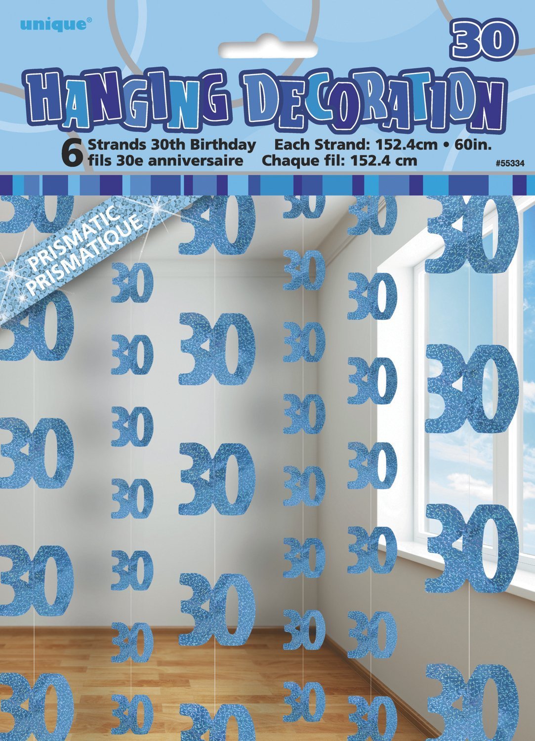 Unique Party 92068 - 9ft Foil Glitz Pink Happy 80th Birthday Banner — view 140