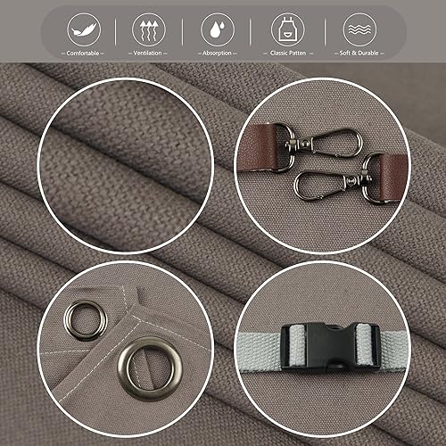 Miniatura 4 de Delantal de cocina, delantal de trabajo, lienzo, múltiples bolsillos, jardinería, pintura, barbacoa, artista, carpintero, tallas M a XXL, gris oscuro