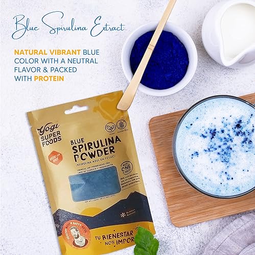 Miniatura 3 de Yogi Super Foods Polvo de espirulina azul hecho de extracto de algas azul-verde, planta superalimentaria, rica fuente de proteínas, para apoyo