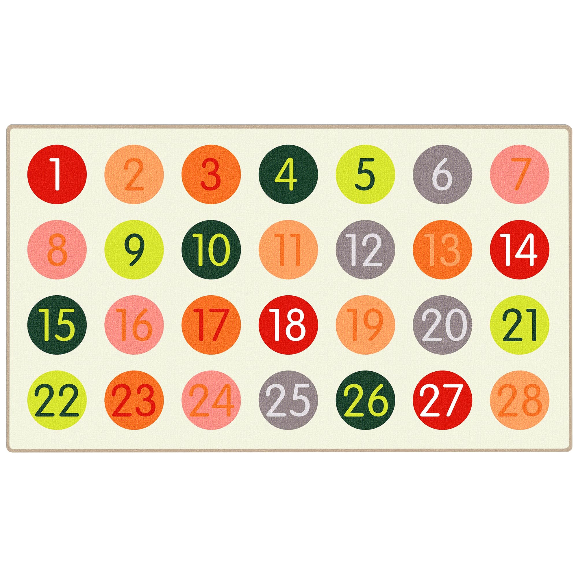 Photo 1 of Booooom Jackson Classroom Rug 7'6"x13' Number Dot Square