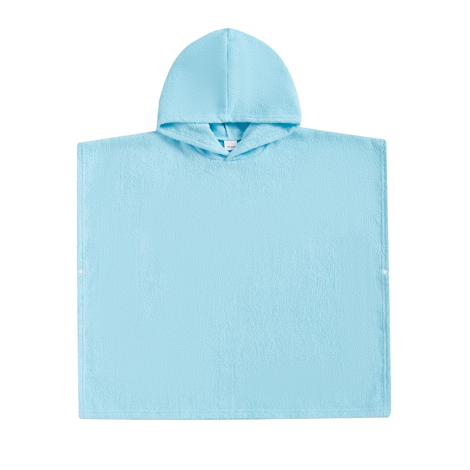 Geagodelia Hooded Swimming Poncho Towels for Kids Toddler Baby Boys Girls Terry Towelling Soft Changing Robe Towel Beach Cover Up (Light Blue, 18-24 Months)