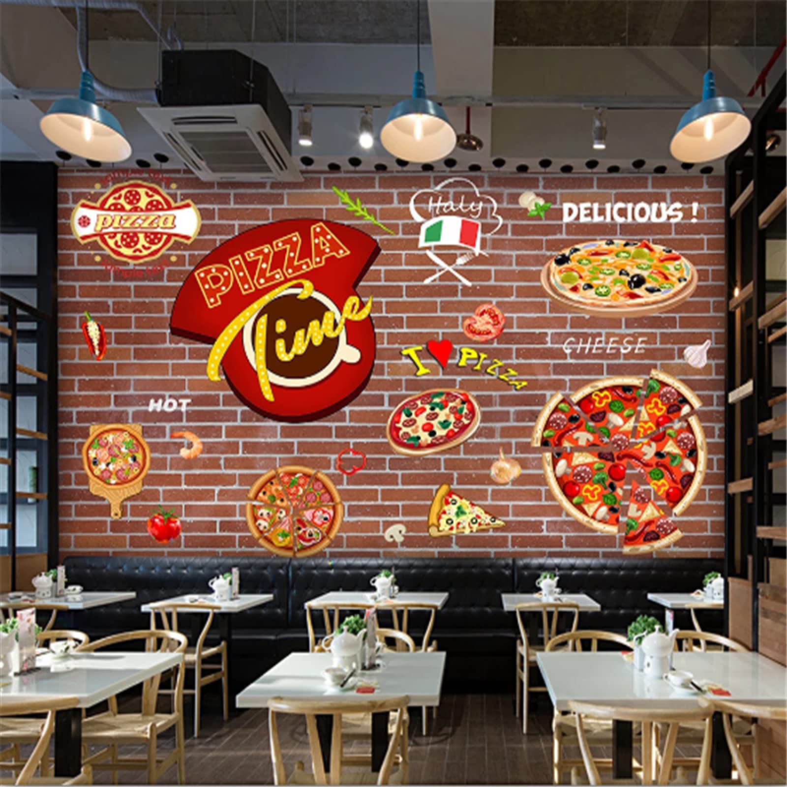 Custom Western Fast Food Restaurant Decor Wall Background Mural Wallpaper 3d Pizza Snack Bar Wall Paper 300cm 210cm Amazon Com