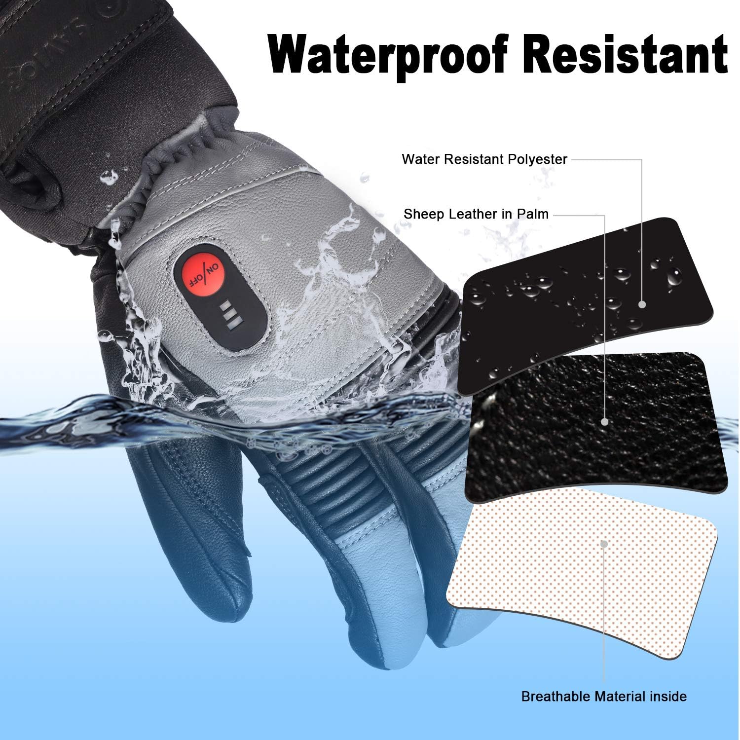 SAVIOR HEAT Heated Ski Mittens Gloves Electric Rechargeable Battery Mitts for Men Women Kids Winter Snowboard Motorcycle Skating Camping Hunting : Clothing, Shoes & Jewelry