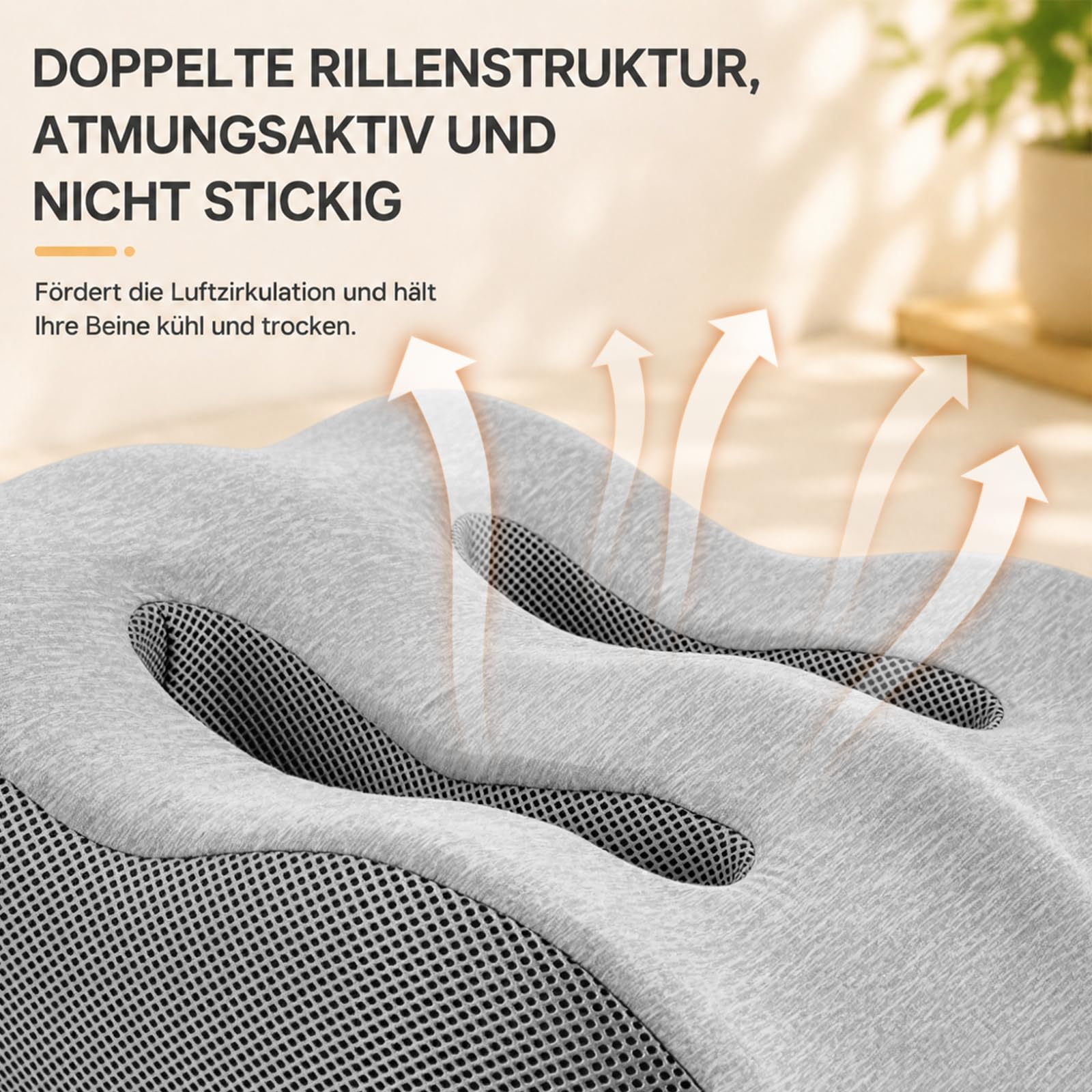 Cuscino Alza Gambe Sollevate Ergonomico per Dormire, Cuscino Gambe Circolazione Multifunzione Schienale e Seduta, Cuscino Ginocchia per Dormire, Vene Varicose, Fodera Sfoderabile Traspirante, Grigio