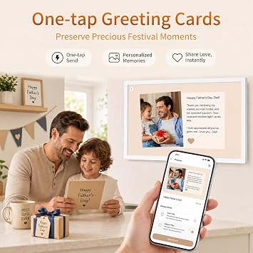 24-inch Smart Digital Calendar Touch-Screen-Whiteboard - Interactive Electronic eCalendar Whiteboard for Chore Chart, Star Rewards, No Subscription, Sync Cal via APP, Digital Photo Frame, Gift for Mom | Interactive Display, Chore Chart, Star Rewards, No Subscription, Auto-Sync Cal via APP, Digital Picture Frame, Wall Mounted