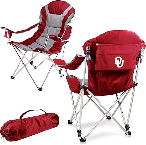 Miniatura 65 de Picnic TIME NCAA Arkansas Razorbacks Reclining Camp Chair - Beach Chair for Adults - Sports Chair with Carry Bag Azul marino con detalles