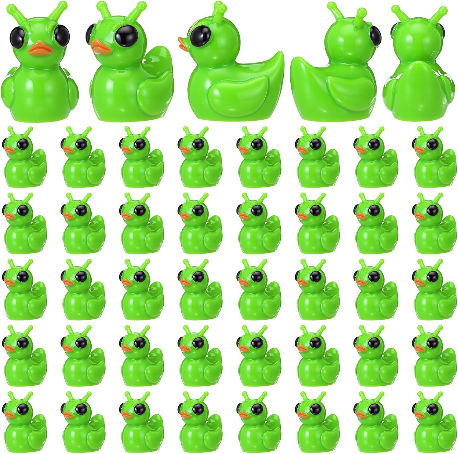 Thyle 50 Pcs Easter Mini Resin Ducks Figures Bulk Tiny Miniature Resin Chicken Ducks Animals Figurines Easter Basket Stuffers for Holiday Party Favors Decorations Desk Craft DIY Fairy Garden