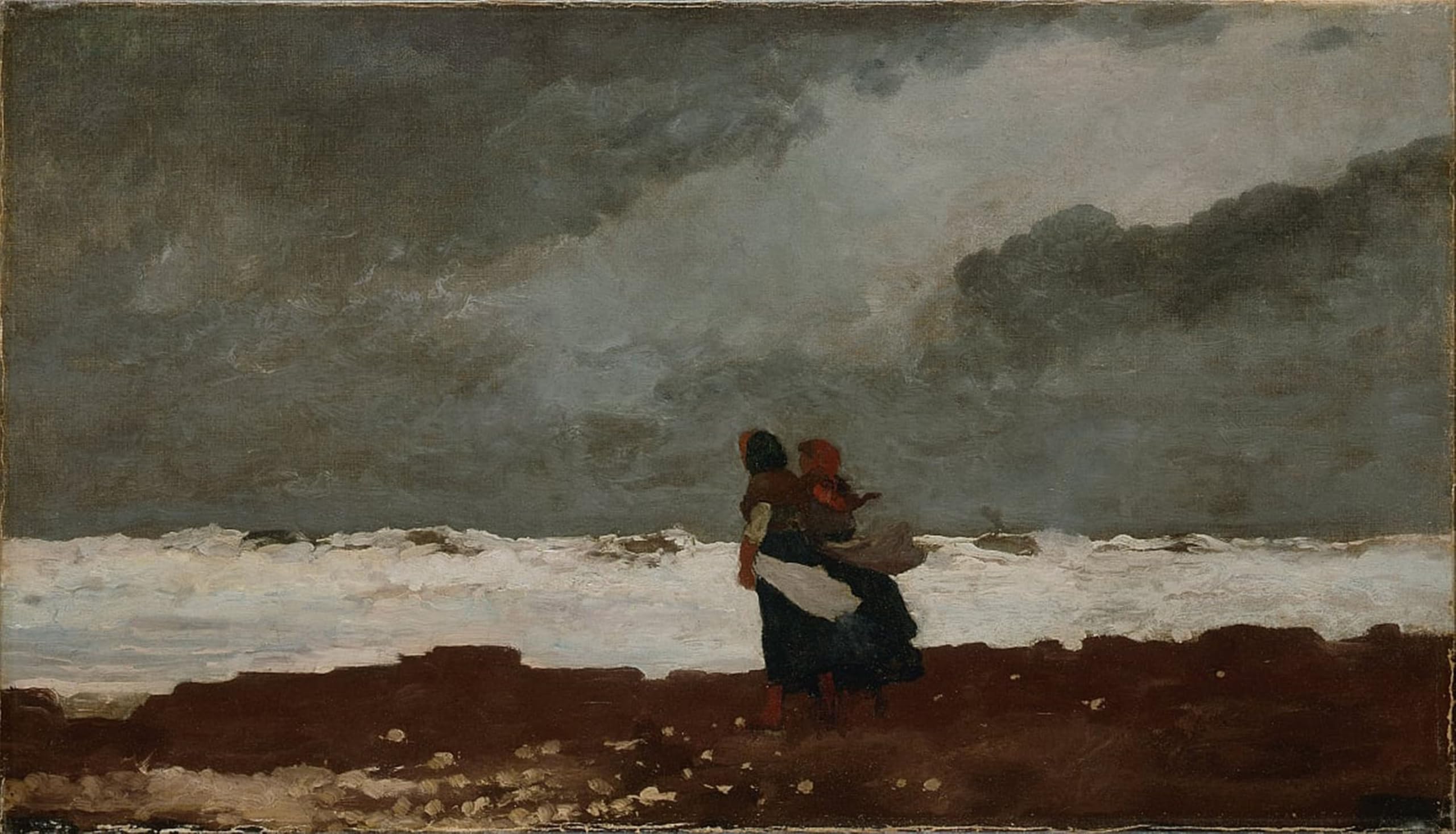 Serendipitp No Frame Vintage Picture Print On Canvas Wall Art Poster Two Figures By Winslow Homer Artwork Print Poster For Wall Decor 60X90cm