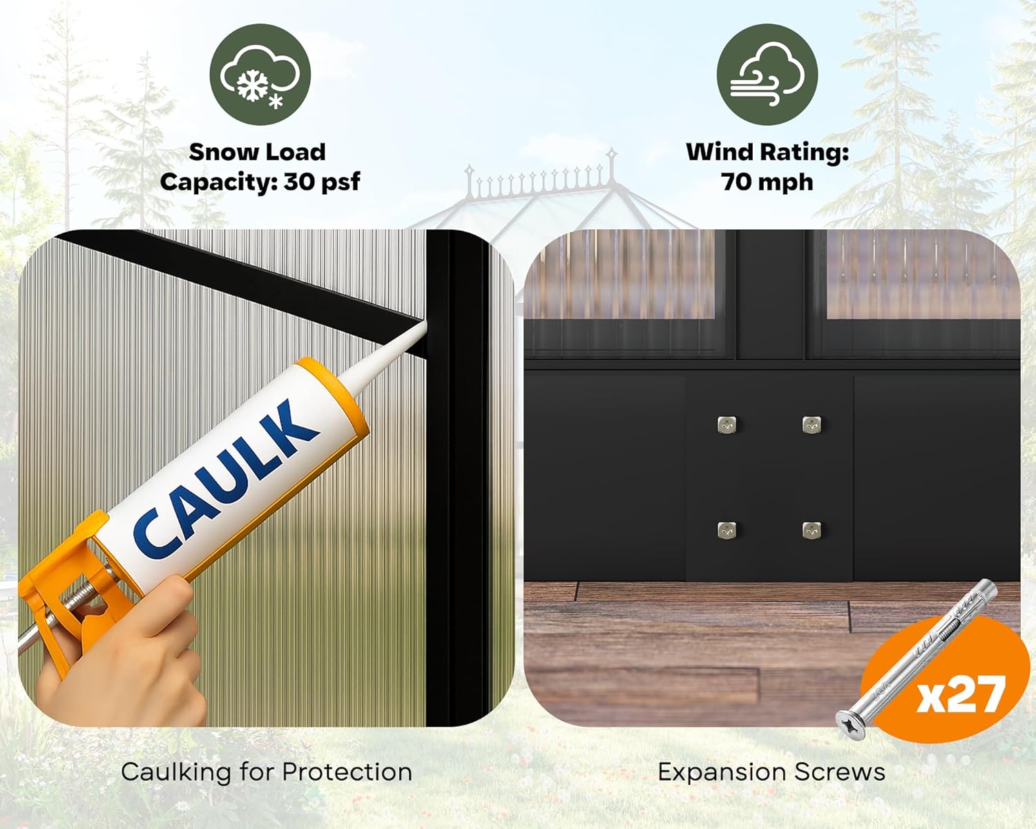 14×9.7×10 FT Greenhouse for Outdoors with 6 ft Double Swing Door & 2 Vents, Heavy Duty Green House with Aluminum Frame for Outside Patio Backyard Garden