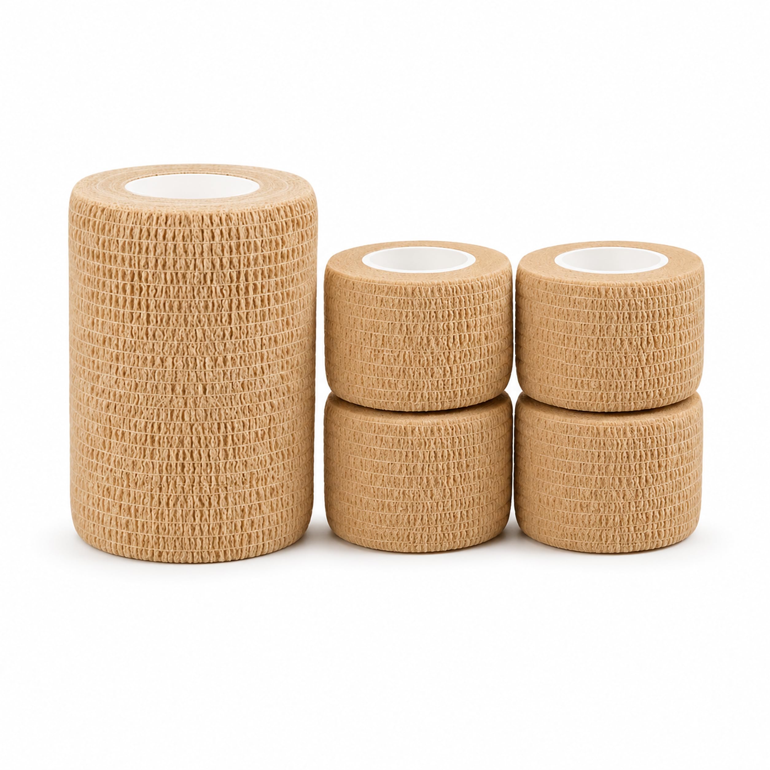 Self Adhesive Bandage Wrap, 5 Pack, 1 * 7.5CM, 4 * 2.5CM, Cohesive Bandages, Medical Wrap, Elastic Bandage Wrap, Self Sticking Bandage Tape (Travel Care Pack) | Self-adhesive, breathable & hypoallergenic - sticks to itself, not skin or hair-image-15