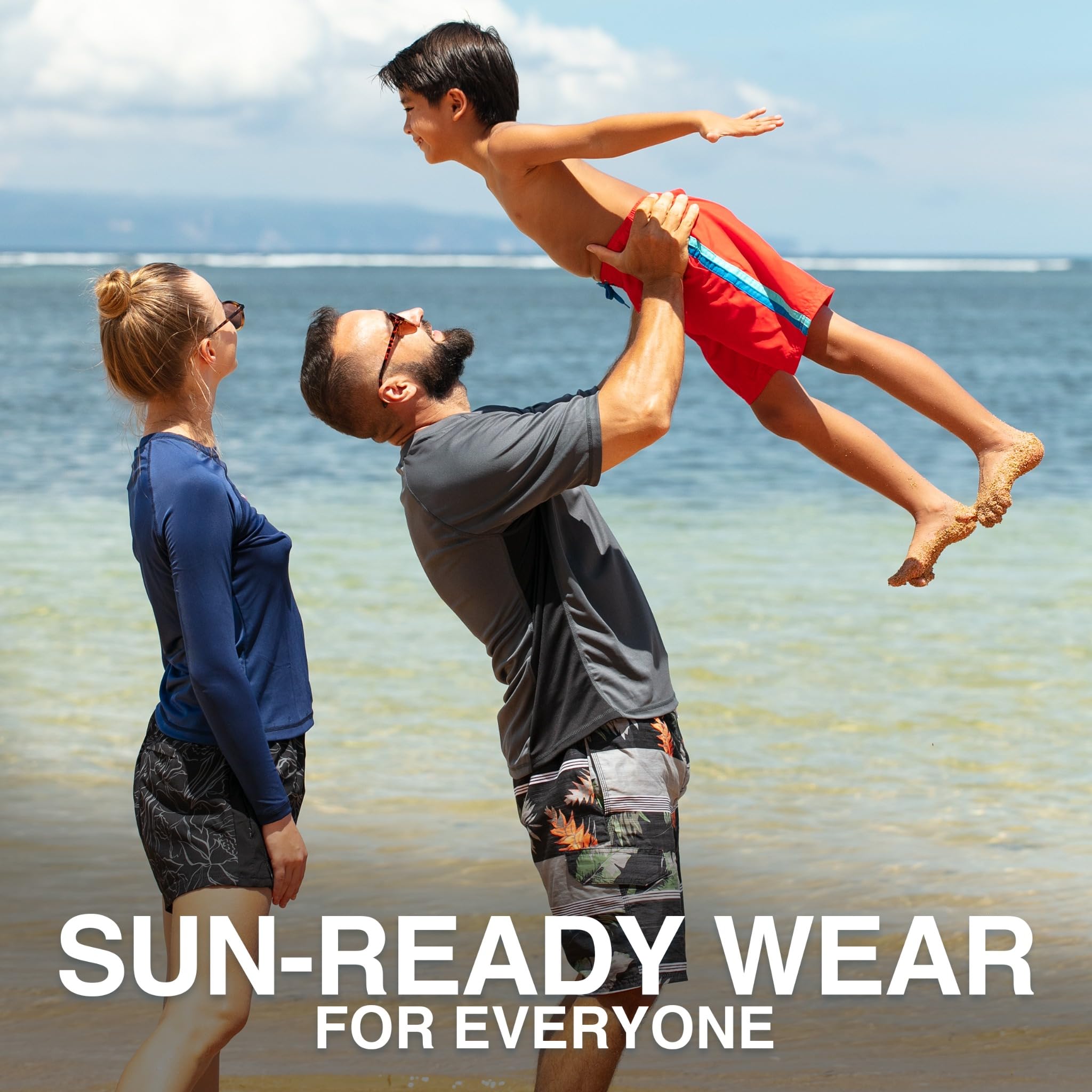 Kanu Surf Reflection Quick Dry UPF 50+ Beach Swim Trunk Costume a Pantaloncino, Tivoli Red, L Bambino