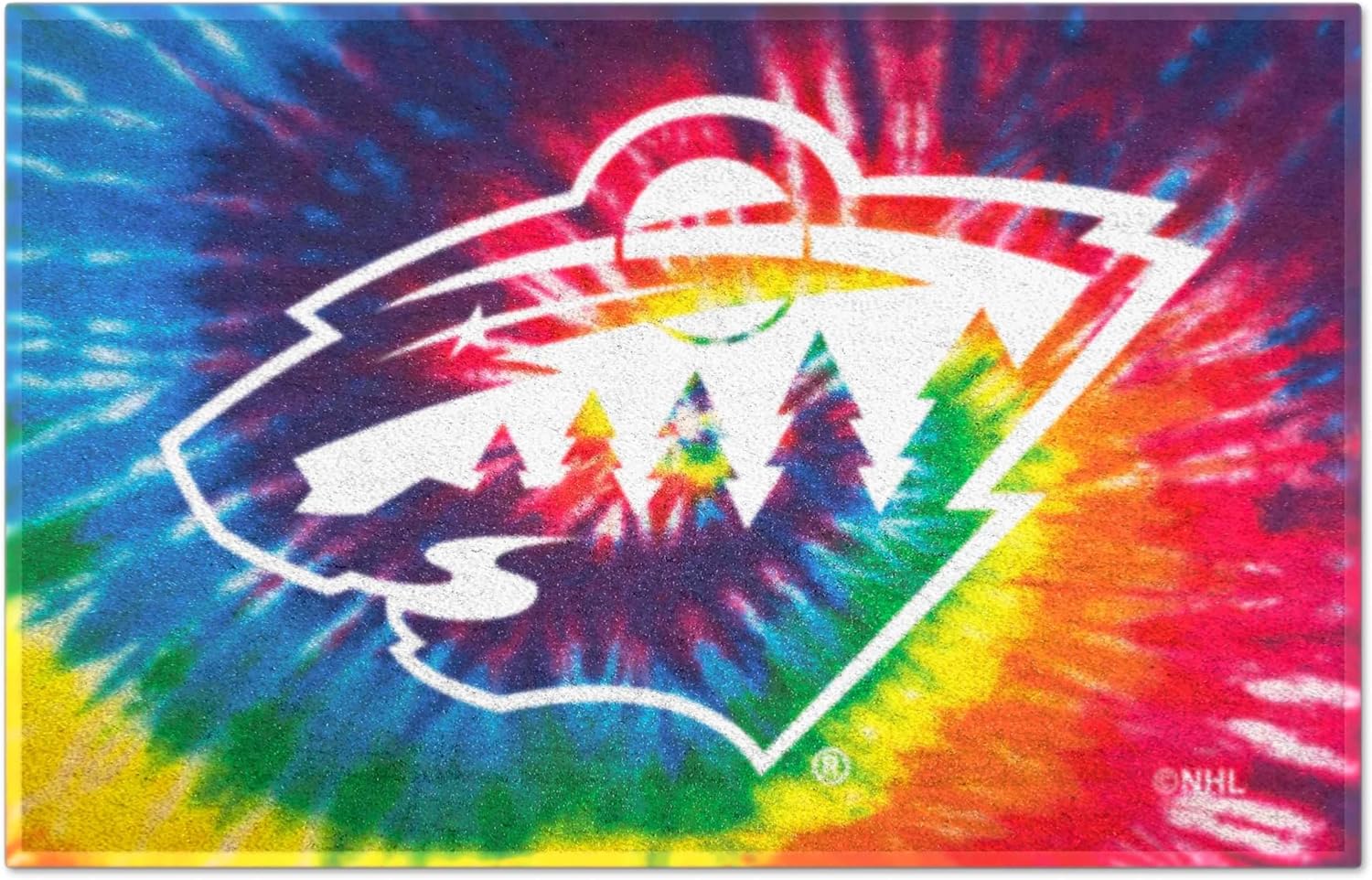 FANMATS 34488 Minnesota Wild Tie Dye Starter Mat Accent Rug - 19in. x 30in.| Sports Fan Home Decor Rug and Tailgating Mat
