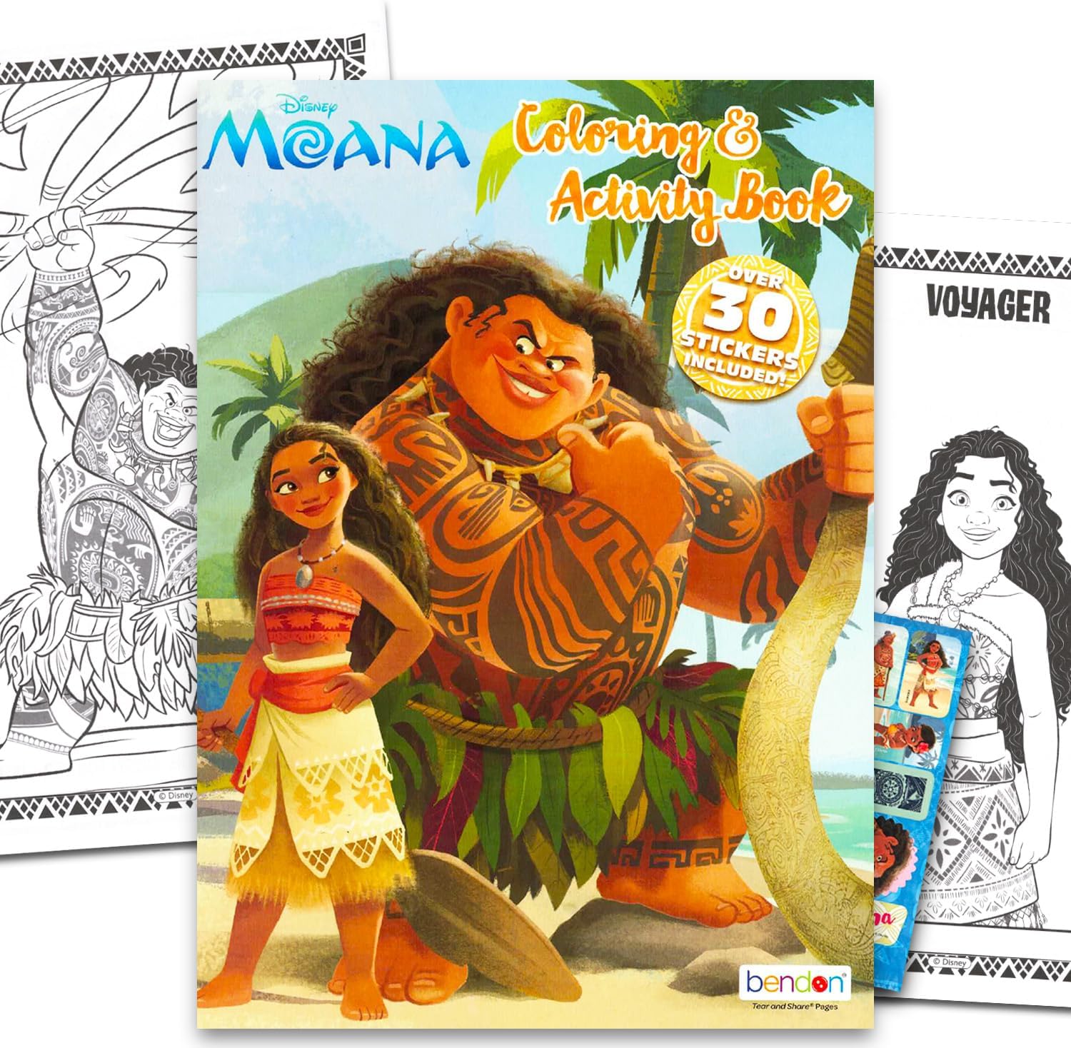 Disney Moana Coloring and Activity Book Set - 32 Cartoon Coloring Pages, Activities, Games, Puzzles, Stickers, More | Moana Coloring Book for Kids
