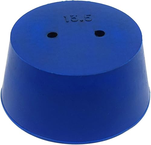 Miniatura 2 de 10PK Neoprene Stoppers, 2 Holes - ASTM - Size #13.5-62mm Bottom, 75mm Top, 35mm Length - Suitable for use with Petroleum, Oils & Most Inorganic