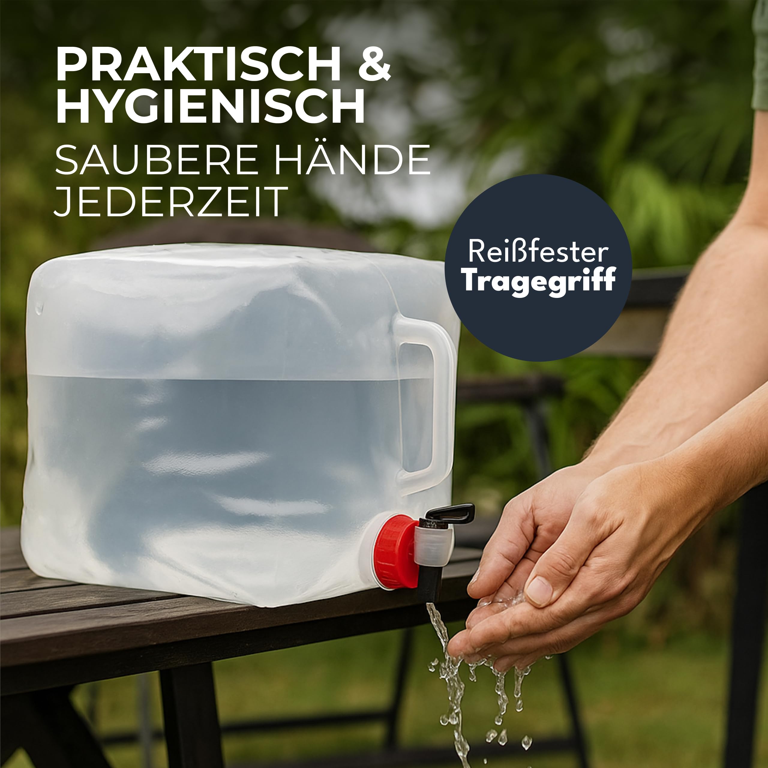4 Stück 10L Faltbarer Wasserkanister mit Hahn - BPA-Frei & Lebensmittelecht I Outdoor Camping Wasserbehälter faltbar Trinkwasserkanister Faltkanister Trinkwasser Water Kanister 10l 10 Liter