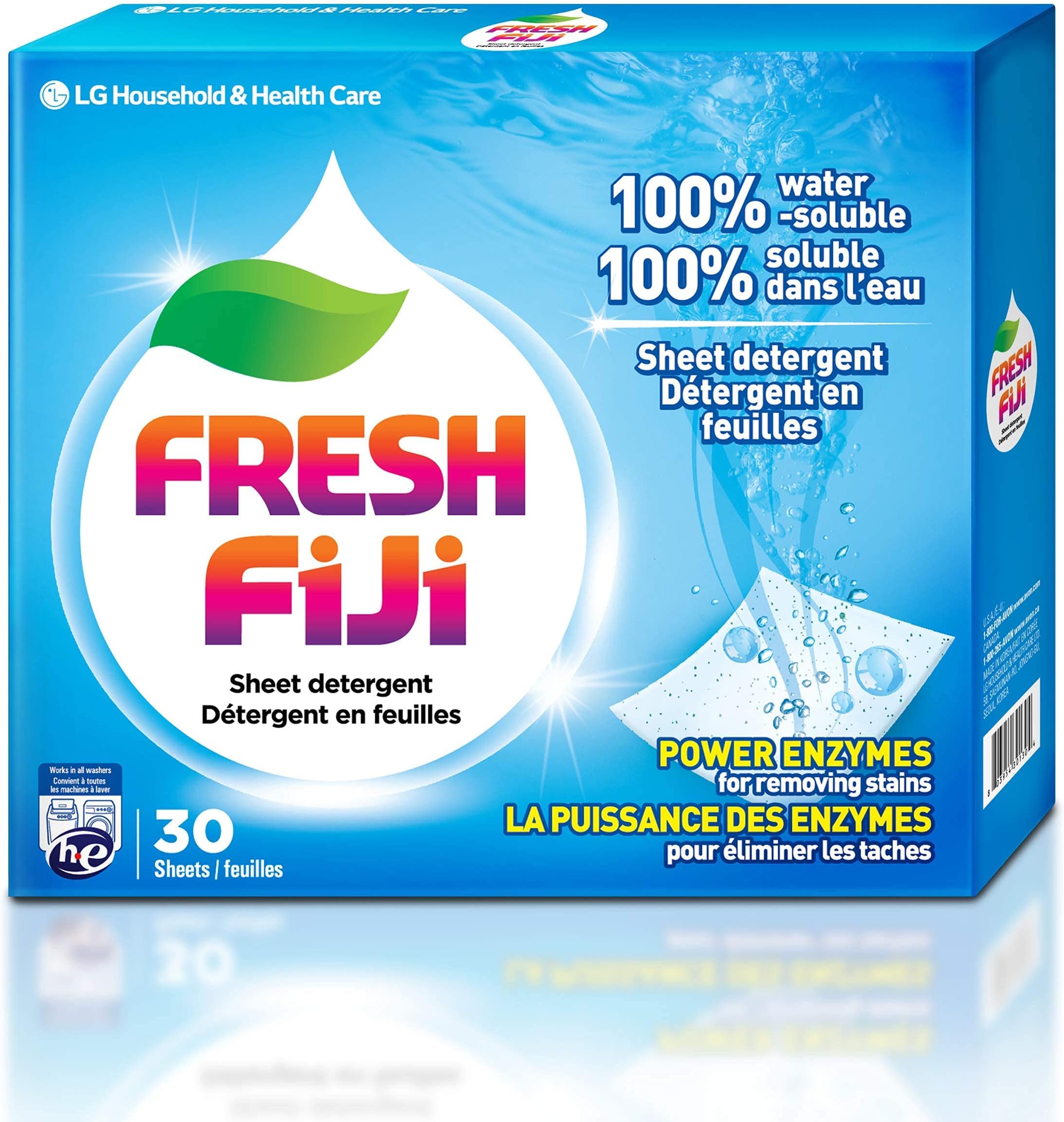 LG Laundry Detergent Sheets Power Sheet, More Efficient and Convenient Than Liquid, Pods, or Pacs - Travel & Eco Friendly - Portable Individual Packages - 30 Loads