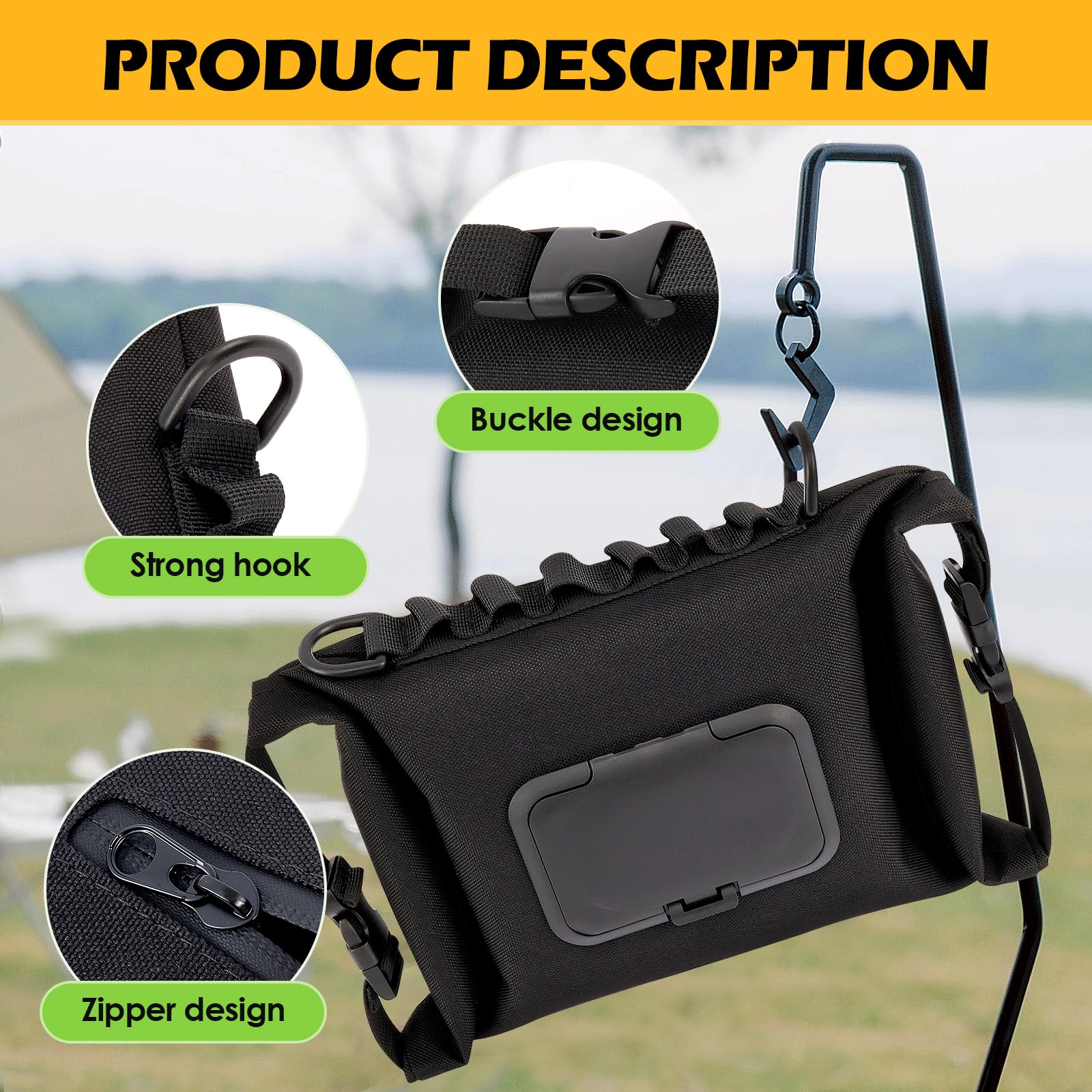 Uteruik, porta salviettine umidificate da viaggio, ricaricabile, con dispenser, custodia portatile, #2