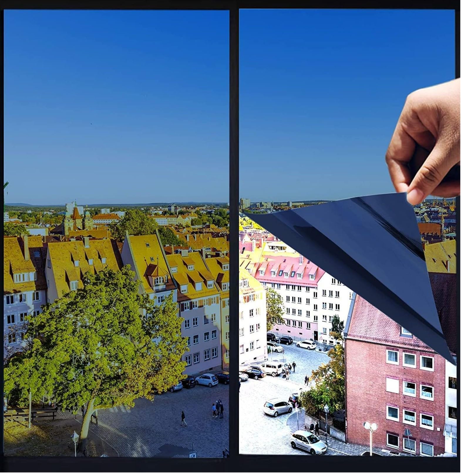 WALLMATE? Window Tinting for Home Privacy Vinyl Window Glass Sun Light Blocking Daytime Privacy Static Cling Reflective Tint Anti. (20 x 40 inch, Blue) — Amazon image 12