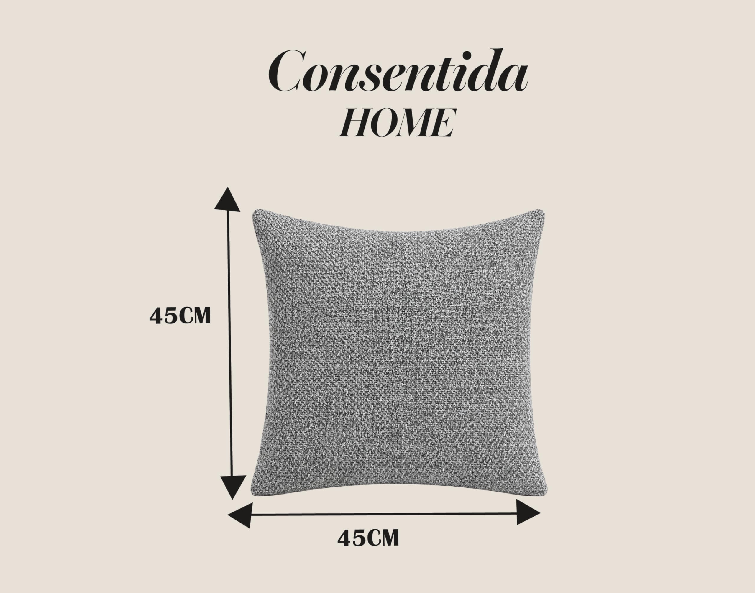 Cojines para Sofa con Relleno de Fibra de Alta Densidad Gris Jaspeada 45 x 45 cm