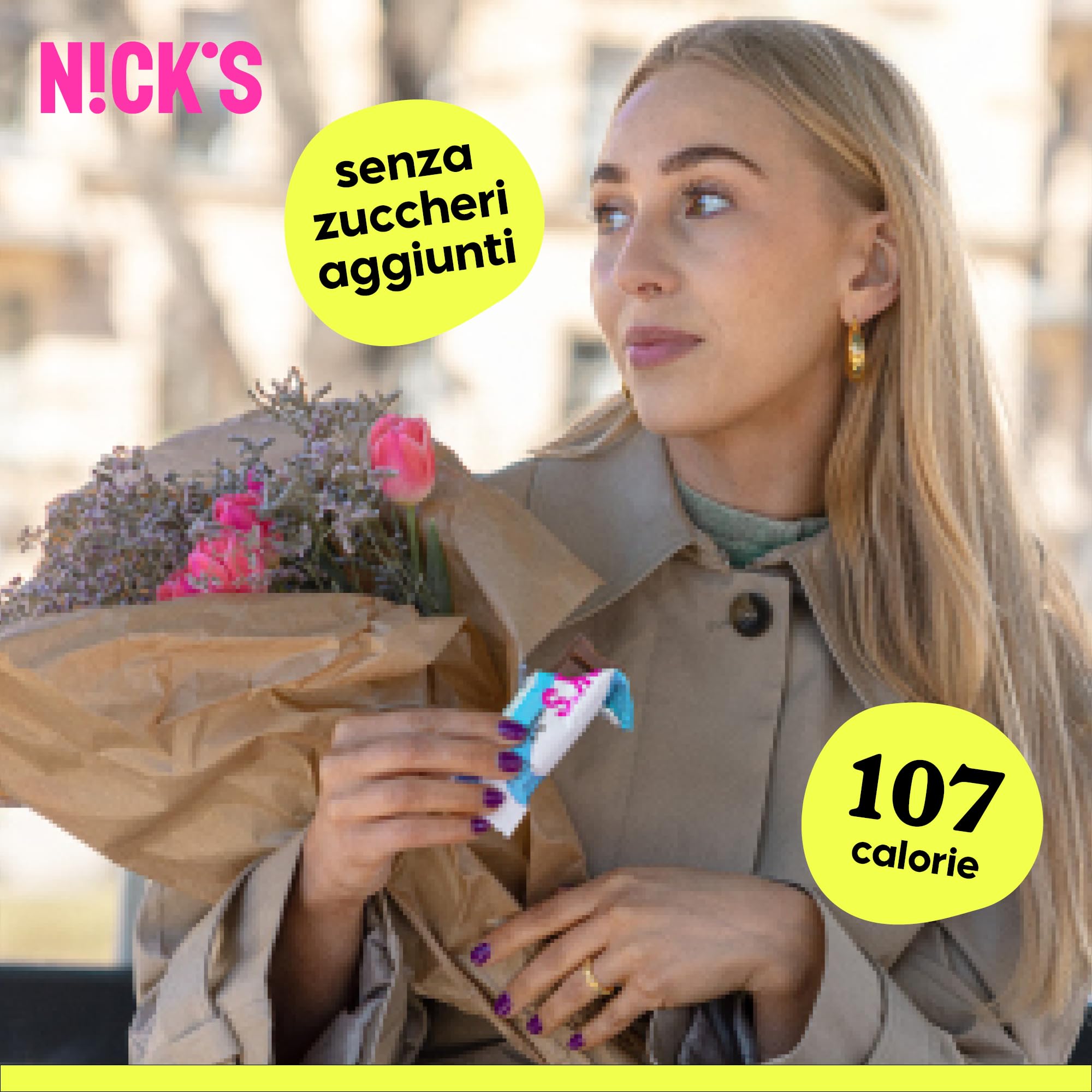 NICKS Cioccolato Fondente Vegan Barrette Keto Senza Zucchero Aggiunto, 1.1g Carboidrati Netti, 107 Calorie, Dolci Low Carb Snack Bar Senza Glutine Senza Lattosio (15 Dark Chocolate x 25g)