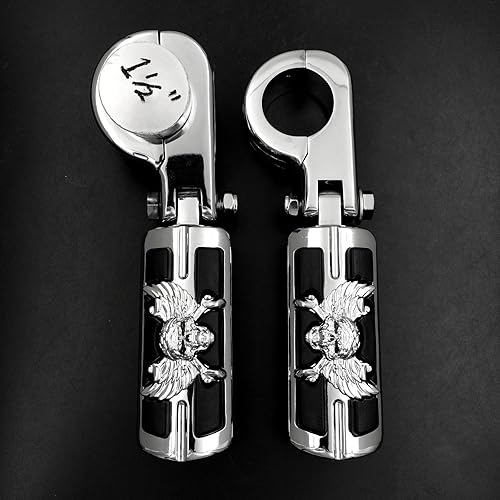 Miniatura 3 de XKMT -Wing Skull Zombie Shape Rider 1 12" Stiletto 4475 Foot Peg P-Abrazaderas compatibles con Shadow ACE Magna Valkyrie Chrome Body Producto de