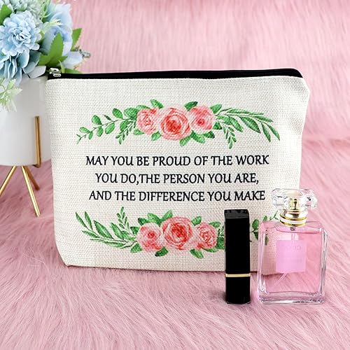 Miniatura 7 de Sfodiary Bolsas de maquillaje de regalo de agradecimiento, regalo inspirador para mujeres, bolsa de cosméticos, apreciación para empleados