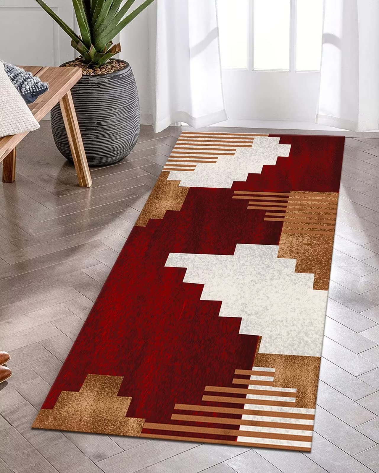 Tappeto Antiscivolo Per Scale 20x76cm - Morbido, Lavabile Per Legno, Marmo, Vinile, Interni/Esterni - Foto 12