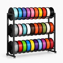 3-Tier 3D Filament Storage Rack, Filament Organizer for 3D Printing, Metal Spool Shelf for PLA, ABS, TPU Filament Storage, Heavy Duty Filament Spool Holder for 3D Printing Studio, Office Workshop