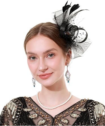 sy soul young Womens Fascinator Hat with Bow Feathers Wedding Headwear