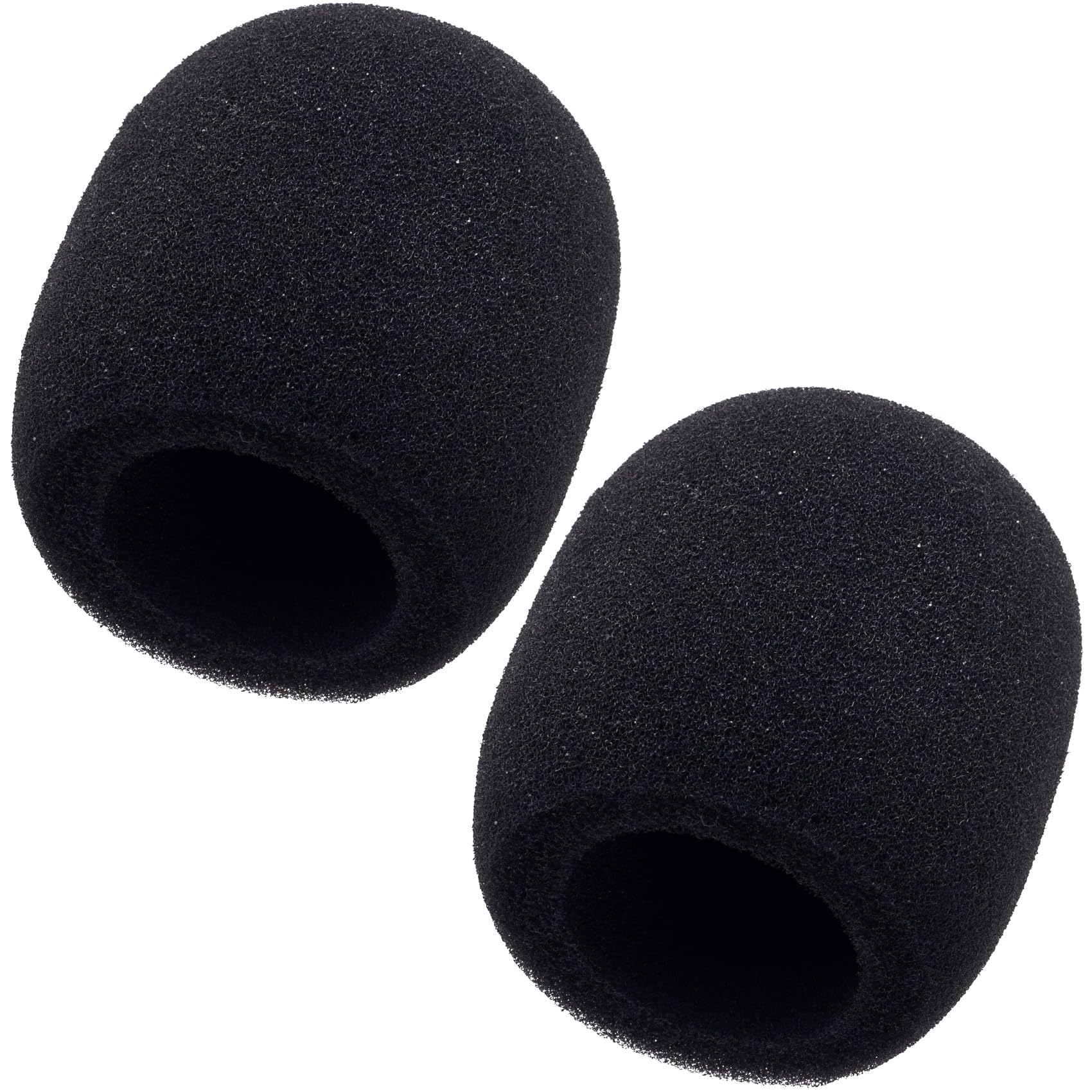 STSTR 2PCS Foam Microphone Covers, Black Microphone Windscreens, Elastic Thickened Replacement Mic Cover Foam for Handheld Microphone, Stage Microphone