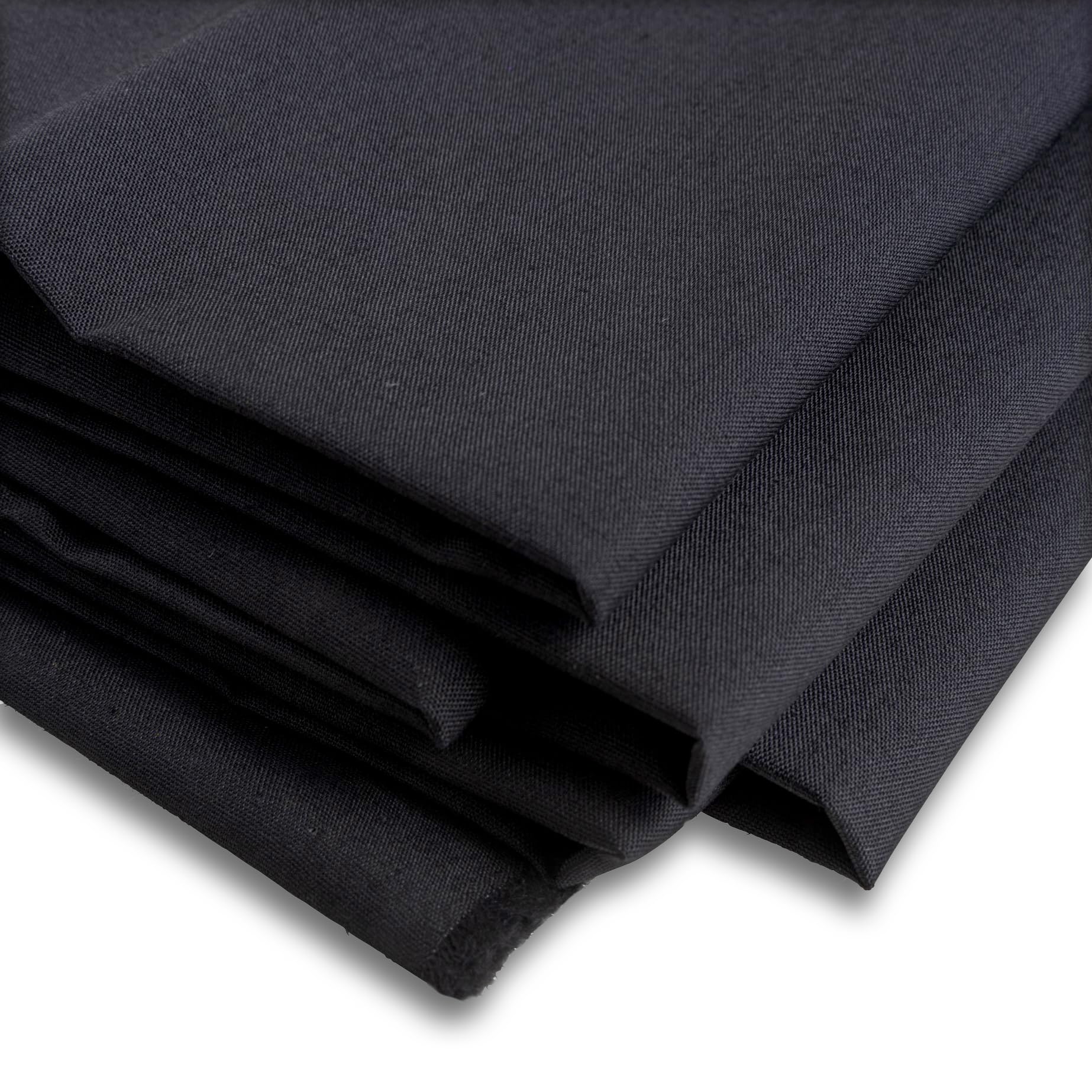 IPEA Tessuto in Cotone Popeline Nero - 200 cm x 150 cm - Made in Italy - Tessuto al Metro per Cucito, Abbigliamento, Fodere, Arredamento, Accessori, Patchwork, Stoffa Tinta Unita per Cucire