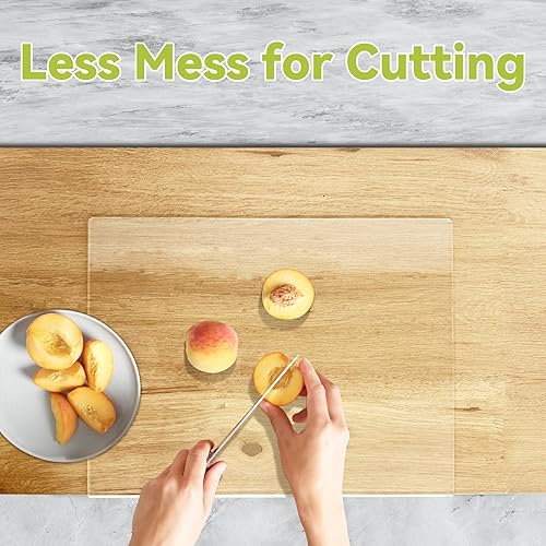 Miniatura 2 de Abrihome Tabla de cortar acrílica con borde de encimera, tabla de cortar acrílica antideslizante transparente para protección de encimera de cocina