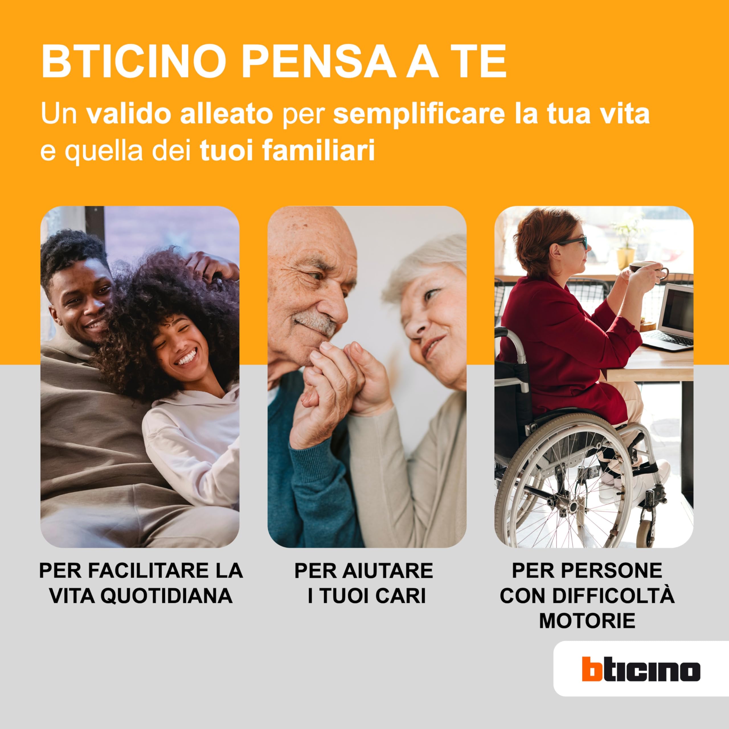 BTICINO Multipresa Desktop S3714DBUW, Multipresa Elettrica 5 Posti, Caricatore Wireless 15W, Prese USB A+C, 2 Prese Schuko, Ciabatta Elettrica con Interruttore e Led, Spina Piccola 10A, Cavo 2 Metri