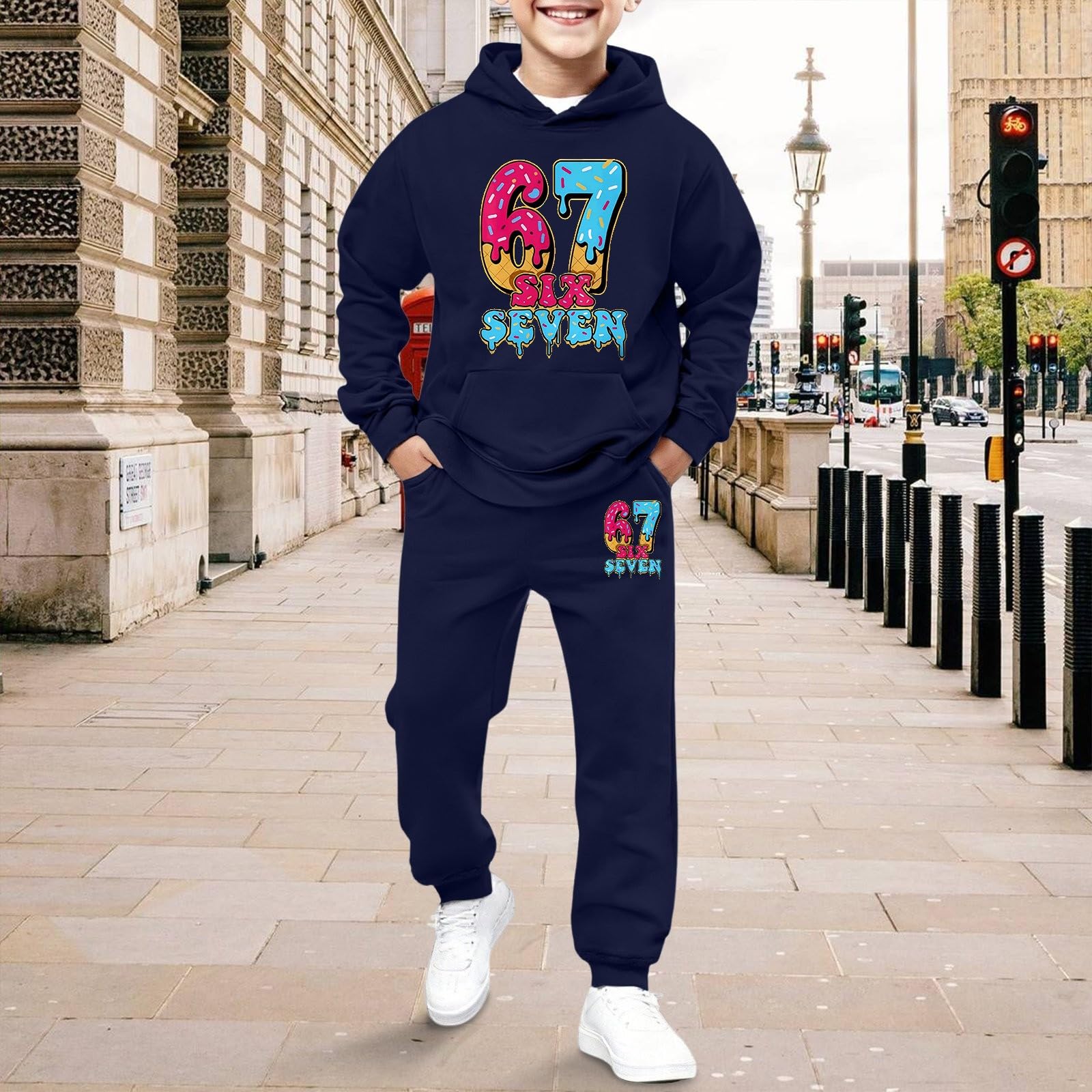 Jogginganzug Kinder Jungen Trainingsanzug Teenager Hoodie Mädchen Kapuzenpullover Unisex Jogginghose Set Hausanzug Teenager Jogginganzug Sport Kleidung Geschenk Sport Anzug Jungen Trainingsanzug
