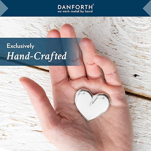 Miniatura 3 de DANFORTH - Heart Palm Stone — Inspirational Pocket Charm — Smooth Metal Worry Stone — Heart Shaped Rocks — I Love You Valentine — Handcast Pewter —