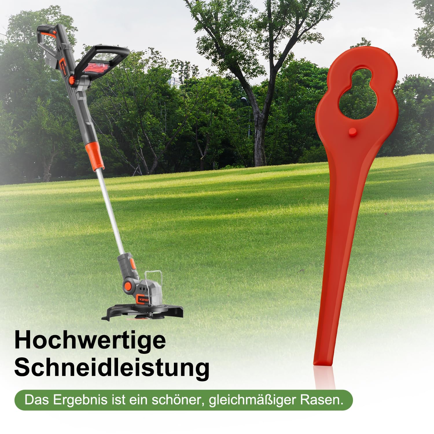 100 Stück Ersatzmesser Kompatibel mit Fuxtec Rasentrimmer FX-E1RT20,Kunststoffmesser für Akku Rasentrimmer Fuxtec