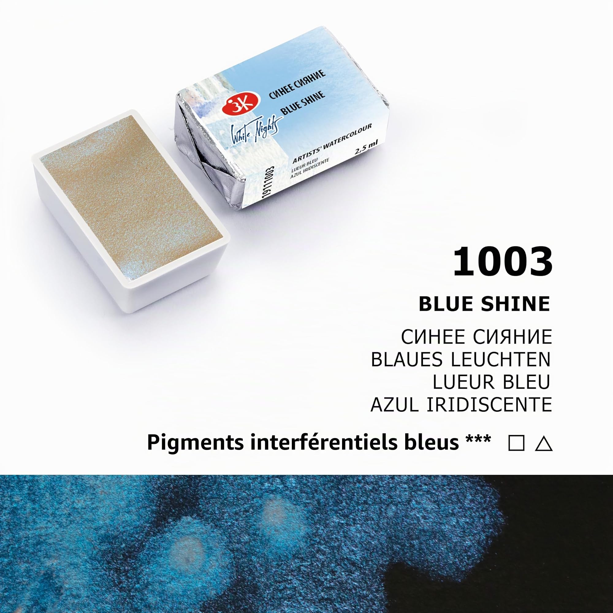 Aquarelles scintillantes de qualité professionnelle en édition limitée de grade artistique extra fine White Nights 8 pots complets de 2,5 ml chacun par Nevskaya Palitra (Printemps)