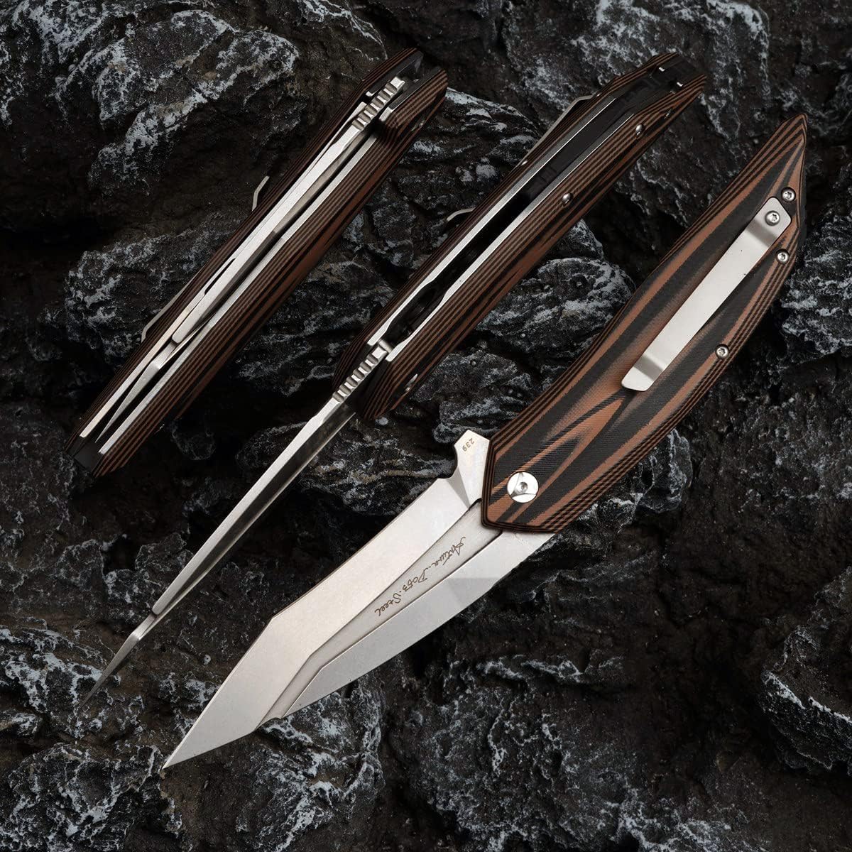 Outdoor Folding Knife Camping DC53 Steel G10 Handle EDC Portable Pocket Folding Knife for Fishing and Climbing