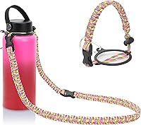 Vista 16 de Wongeto - Porta Mango de Cuerda Paracord con Correa de Hombro, Compatible con Botellas de Agua de Boca Ancha Hydro Flask