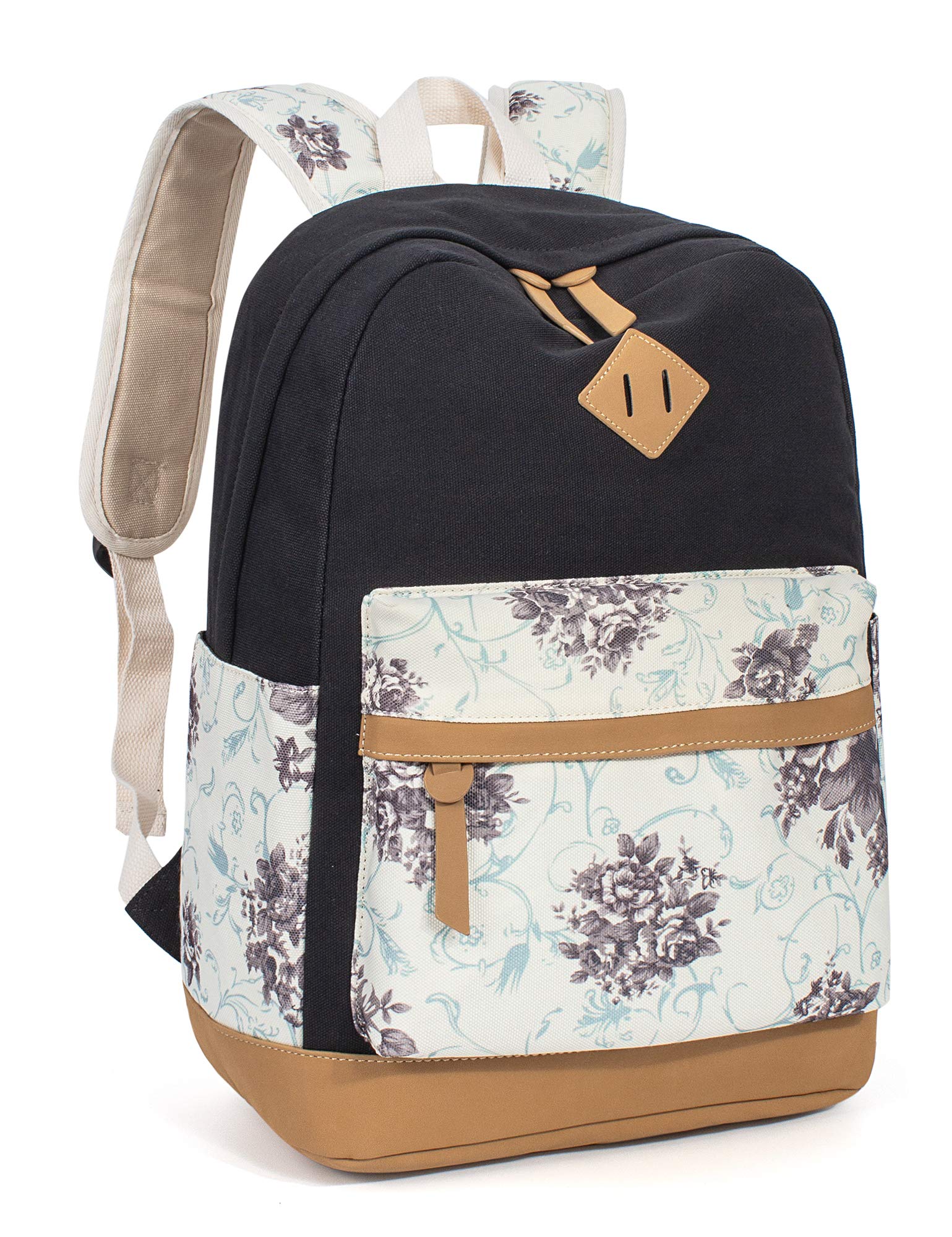 LeaperBackpack for Girls, Floral College Bookbags Fashion Backpack Shoulder Bag Bookbags