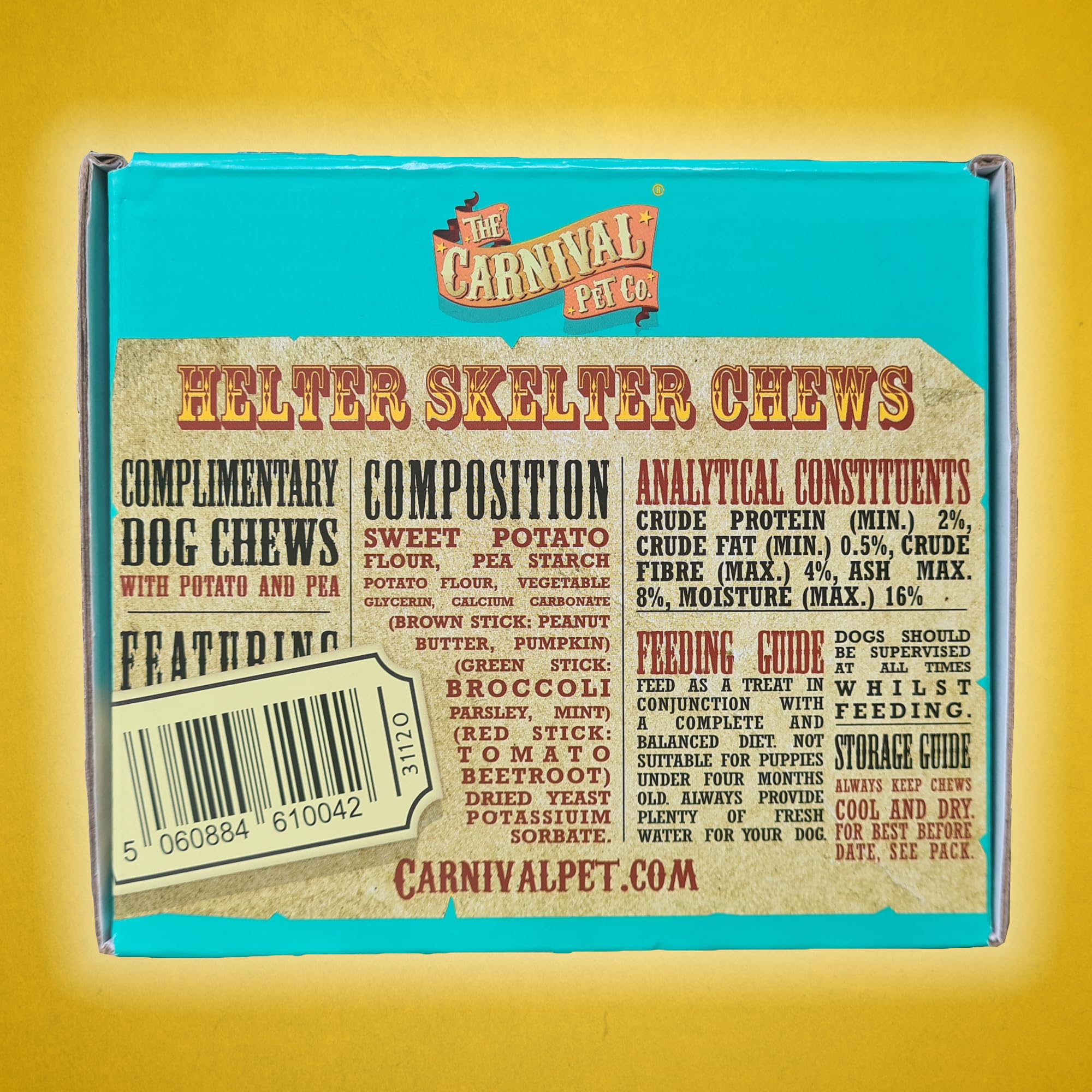 Vegan dog chews, 30 edible Helter Skelter dog treats with a plant-based recipe for sensitive dogs. Fun chews for dogs of all ages. 810g - Image 3