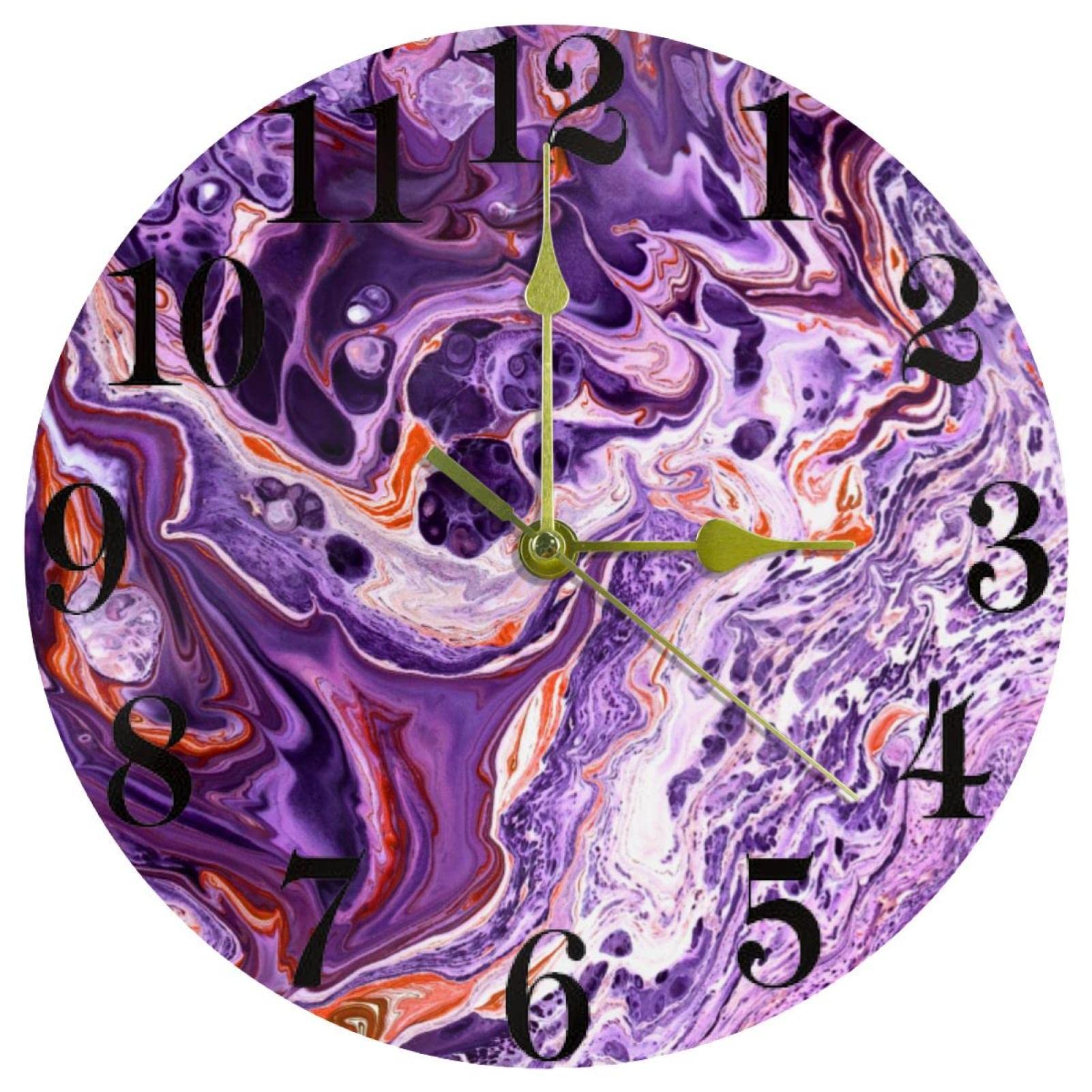 Horloge murale à piles sans tic-tac 25cm pour décoration maison