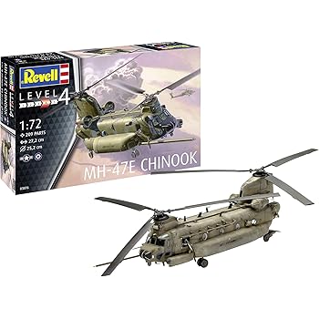 Revell RV03876 1:72-MH-47 Chinook Plastic Model kit, Multicolour, 1/72
